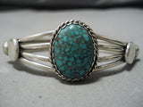Rare Domed Spiderweb Turquoise!! Vintage Native American Navajo Sterling Silver Bracelet-Nativo Arts