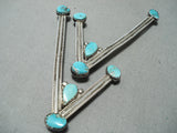 Fascinating Vintage Native American Navajo Kingman Sterling Silver Collar Pins Old-Nativo Arts