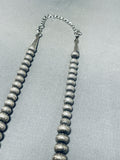 One Of The Best Longer Vintage Native American Navajo Sterling Silver Necklace-Nativo Arts