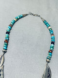 Singer Family Incredible Vintage Native American Navajo Sterling Silver Turquoise Necklace-Nativo Arts