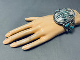 Important Francisco Gomez Turtle Turquoise Sterling Silver Bracelet-Nativo Arts