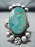 Spectacular Vintage Native American Navajo Royston Turquoise Sterling Silver Ring-Nativo Arts