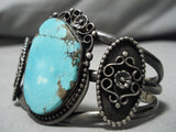 Old Bisbee Turquoise Vintage Native American Navajo Sterling Silver Naive American Bracelet-Nativo Arts