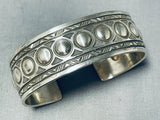 Native American Amazing Vintage Choctaw Sterling Silver Bracelet Signed S. Willis-Nativo Arts
