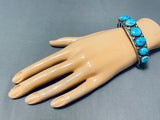 Outstanding Vintage Native American Navajo Sleeping Beauty Turquoise Sterling Silver Bracelet-Nativo Arts