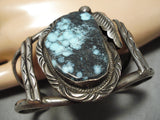 Scarce!! Vintage Native American Navajo Blue Eagle Turquoise Sterling Silver Bracelet Old-Nativo Arts