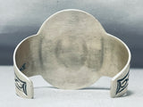 Symbolic Brownbear Vintage Native American Navajo Sterling Silver Bracelet-Nativo Arts