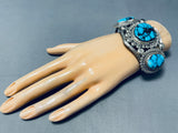 The Best Phil Long Vintage Native American Navajo Turquoise Sterling Silver Bracelet Old-Nativo Arts