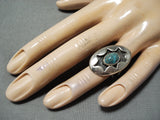 Rare Red Mountain Turquoise Vintage Native American Navajo Sterling Silver Ring Old-Nativo Arts