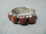Special Navajo Coral Sterling Silver Ring Native American-Nativo Arts
