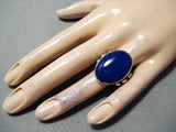 One Of The Best Vintage Native American Navajo Orville Tsinnie Lapis Sterling Silver Ring-Nativo Arts