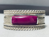Native American Heavy Vintage Southwestern Sterling Silver Sugilite Bracelet Cuff-Nativo Arts