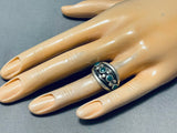 Sweet Vintage Native American Navajo Cerrillos Turquoise Sterling Silver Ring-Nativo Arts