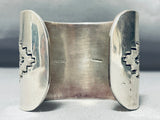 200 Grams!! All Silver Powerful Vintage Native American Navajo Sterling Bracelet Cuff-Nativo Arts