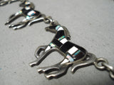 Native American Best Vintage Navajo Opal Sterling Silver Horse Necklace-Nativo Arts