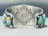 Superior Vintage San Felipe Signed Royston Turquoise Silver Dollar Bracelet-Nativo Arts
