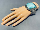 Rare Vintage Native American Navajo Apache Turquoise Sterling Silver Bracelet-Nativo Arts