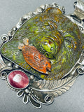 The Best Important Vintage Hand Carved Turquoise Sterling Silver Fetish Necklace-Nativo Arts