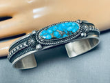 Important Al Jake Native American Navajo High Grade Turquoise Sterling Silver Bracelet-Nativo Arts