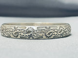 One Of A Kind Native American Navajo Sterling Silver Bangle Bracelet-Nativo Arts