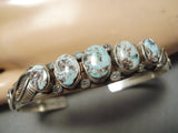 Important Vintage Native American Navajo Dry Creek Turquoise Sterling Silver Bracelet-Nativo Arts