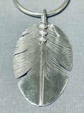 Native American Important Vintage Ben Begaye (d.) Sterling Silver Feather Necklace-Nativo Arts