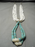 Rare Vintage Santo Domingo Native American Navajo Heishi Turquoise Necklace Old Jacla-Nativo Arts