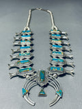 Square & Triangle Vintage Native American Navajo Sterling Silver Squash Blossom Necklace-Nativo Arts