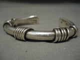 Important Authentic Vintage Native American Navajo Orville Tsinnie Sterling Silver Bracelet-Nativo Arts
