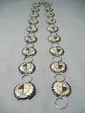 One Of The Best Ever Vintage Native American Zuni Turquoise Inlay Sterling Silver Concho Belt-Nativo Arts