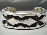One Of The Heaviest Vintage Native American Navajo Solid Sterling Silver Bracelet- 223 Grams!-Nativo Arts