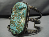 Incredible Vintage Native American Navajo Turquoise Sterling Silver Seafoam Bracelet Old-Nativo Arts