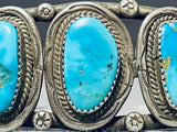 Impressive Vintage Native American Navajo Turquoise Sterling Silver Bracelet-Nativo Arts