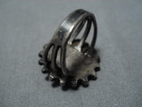 Marvelous Vintage Navajo Native American Sterling Silver Rope Ring Old-Nativo Arts