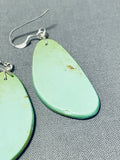 Native American Outstanding Santo Domingo Royston Turquoise Large Slab Earrings-Nativo Arts