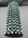 One Of The Tallest Native American Zuni Snake Eyes Turquoise Sterling Silver Ring-Nativo Arts