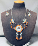 Glorious Vintage Native American Zuni Turquoise Sunface Sterling Silver Necklace-Nativo Arts