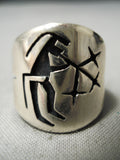Incredible Vintage Hopi Sterling Silver Ring Native American Old-Nativo Arts