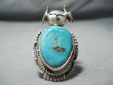 Dynamic Navajo Kingman Turquoise Sterling Silver Ring Native American-Nativo Arts