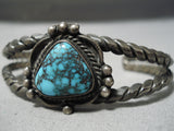Wonderful Vintage Native American Navajo Spiderweb Turquoise Sterling Silver Bracelet Old-Nativo Arts