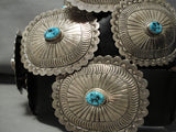 Museum Quality Vintage Native American Navajo Turquoise Sterling Silver Concho Belt Old-Nativo Arts