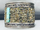One Of The Biggest Vintage Native American Navajo Heishi Turquoise Sterling Silver Bracelet-Nativo Arts