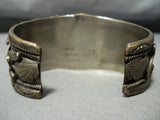 Rare Vintage Native American Navajo Justin Morris Spiderweb Turquoise Sterling Silver Bracelet-Nativo Arts