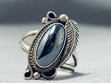 Stunningly Beautiful Native American Navajo Hematite Sterling Silver Ring-Nativo Arts