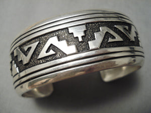 Authentic Vintage Native American Navajo Thomas Singer Sterling Silver Bracelet Cuff-Nativo Arts