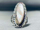 Striking Vintage Native American Navajo Abalone Sterling Silver Ring-Nativo Arts