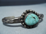 Marvelous Vintage Native American Navajo Carico Lake Turquoise Sterling Silver Bracelet Old-Nativo Arts