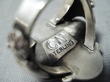 Signed Navajo Native American Lapis Sterling Silver Ring-Nativo Arts