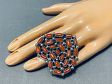 Unbelievable Native American Navajo Coral Sterling Silver Heart Ring-Nativo Arts