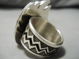 Museum Quality Aaron John Vintage Native American Navajo Spiderwb Turquoise Sterling Silver Ring-Nativo Arts